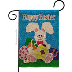 Garden & Outdoor Environment Breeze Decor BD-EA-G-103029-IP-DB-D-US98-BD 13 Happy Bunny Burlap Flag