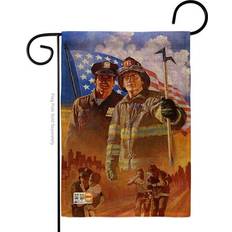 Breeze Decor BD-PA-G-111065-IP-DB-D-US13-AL 13 Heroes Burlap Americana Double Sided Garden Flag