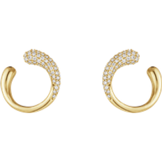 Georg Jensen Oro Orecchini Georg Jensen Mercy 18ct Yellow Gold Diamond Hoop Earrings Gold