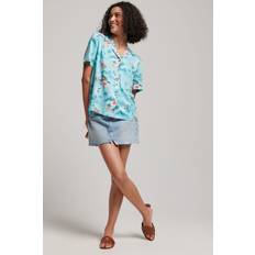 Superdry Women Shirts Superdry Vintage Logo Beach Resort Shirt - Turquoise