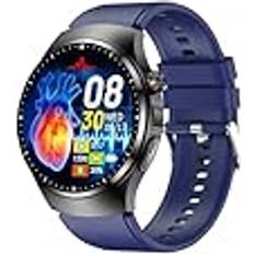NQYZZFD Smart Watch Bluetooth-samtal, Med EKG+PPG HRV/Blodsyre/Blodtryck/Hjärtfrekvens/Urinsyra/Blodlipider/Sömnmonitor,B