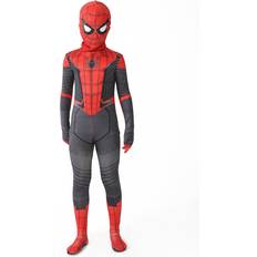 MDSRJONE 2, 150cm New Miles Morales Far From Home Cosplay Costume Zentai Spiderman Costume Superhero Bodysuit Spandex Suit for Kids Custom Made Not Specified