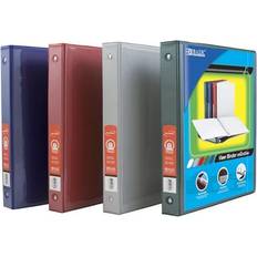 Bazic Products Assorted Color 3-Ring View Binder with 2 Pockets PDQ Case
