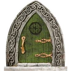Garden & Outdoor Environment YETP Star #3 Fairy Gnome Elf Door Handpainted Wooden Yard Tree Mystical Ornament