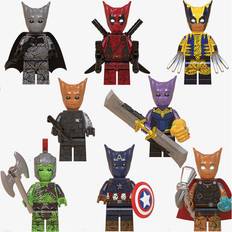 8PCS Groot Deadpool Batman Hulk Minifigures Toys Fit Lego