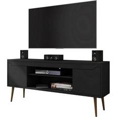 TV Benches Manhattan Comfort Bradley Black TV Bench 63x14.2"