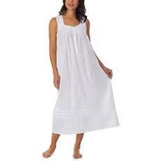 Eileen West Women's Cotton Dobby-Stripe Ballet Nightgown White