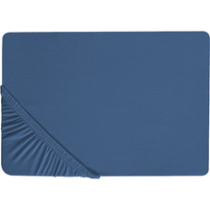 Cotone Biancheria da Letto Beliani Cotone Blu Marino 140 x 200 cm Janbu Lenzuolo Blu (200x)