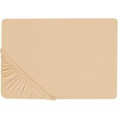 Beige - Linne Underlakan Beliani Dra-på-lakan Janbu Sandbeige 90x200 cm Underlakan Beige