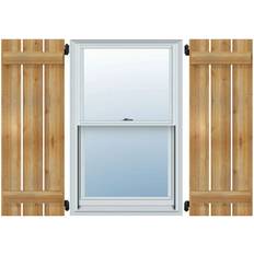 Windows Ekena Millwork 17 1/8 W TimberCraft Three 5 Board-n-Batten Cedar Per Window Shutter Height 44"