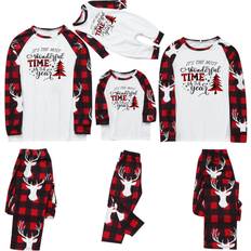 Viscose Sleepwear Favipt FAVIPT Christmas Pajamas for Family Funny Matching Family Pajama Sets Long Sleeve Xmas Holiday Loungewear Set Adult Dad Mom