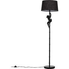 F Floor Lamps MiniSun Modern Black Floor Lamp 150cm