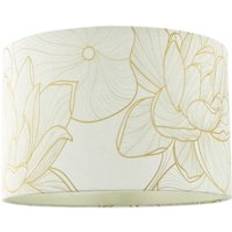 Lighting Happy Homewares Designer Cream Linen Flowers Shade