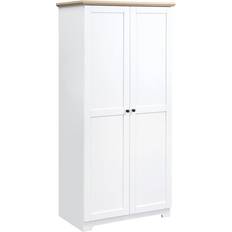 Cupboard Homcom Classic Wooden White Storage Cabinet 80x172cm