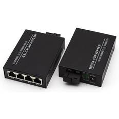 HCSC 4 Port RJ45 10/100M Fiber Transceiver 20km Fiber