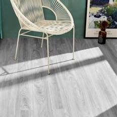 Light grey flooring LivingAndHome Wood Grain Self-adhesive PVC Laminate Flooring Light Grey