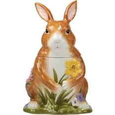 Green Biscuit Jars Certified International Easter Garden 3D Bunny Biscuit Jar 0.5gal