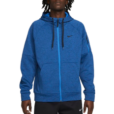 Nike Men's Therma FIT Full Zip Fitness Top - Blue Void/Heather/Game Royal/Black