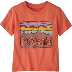 9-12M - Boys T-shirts Patagonia Kid's Fitz Roy Skies T-shirt - Coho Coral