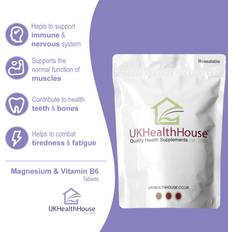 UKHealthhouse Magnesium 375mg + Vitamin B6 240 Strong Magnesium