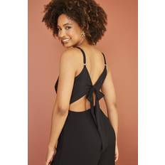 Viscose Jumpsuits & Overalls Yumi Black Viscose Tie Back Jumpsuit With Pockets