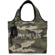 Tragetaschen Balmain B-Army Shopper mit Camouflage-Print Herren Leder/Baumwolle Einheitsgröße Braun