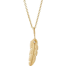Heiring Feather Small Pendant - Gold/Diamond