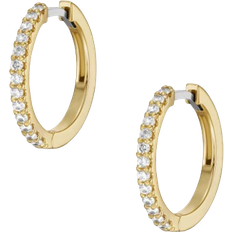 Stainless Steel Earrings Fossil Ellis All Stacked Up Hoop Earrings - Gold/Silver/Transparent