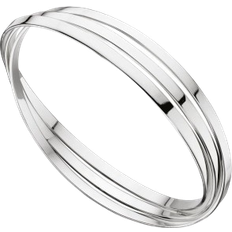 Beginnings Triple Russian Wedding Flat Bands Bangle - Silver