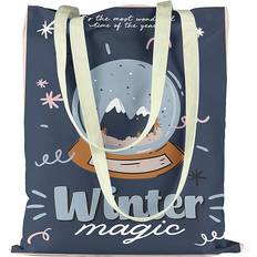 Bonamaison Printed Shopping Bag - Blue