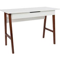 Rectangle Writing Desks Flash Furniture Darla White/Walnut Writing Desk 20x42.1"