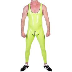 Latex catsuit Sexleksaker IDDSI Sleeveless Latex Catsuit with Crotch Strap Rubber Zipper Bodysuit