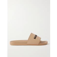 Balenciaga Men Slides Balenciaga Logo-Detailed Rubber Slides Men Neutrals