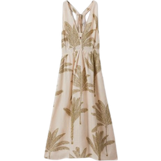 Tropical print dresses Reiss Anna Tropical Print Midi Dress - Neutral/Green