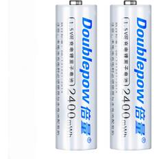 Doublepow AA Rechargeable Battery 2400mAh Compatible 2-pack