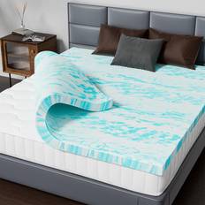 DUMOS Memory Foam Topper King 2 Inch Mattress Cover Blue