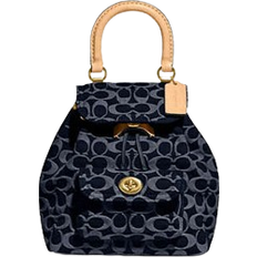 Coach Sacs à dos Coach Riya Backpack 21 In Signature Denim - Brass/Blue