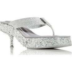 Alexander Wang Silver - Women Shoes Alexander Wang Women's Jessie Platform Slide In Glitter Nylon Silver IT Regular