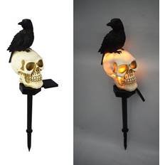 Garden & Outdoor Environment Winwin Look left Halloween Crow Skull Solar Light Garden