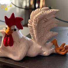 Garden & Outdoor Environment MDSRJONE Rooster Decoration Poultry Chicken Model Resin Ornament