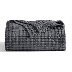 Bedsure Cotton Waffle King Size Blanket Blankets Grey