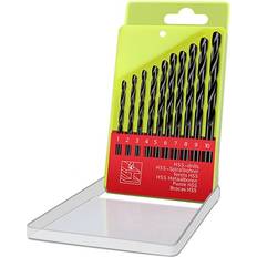 Power Tool Accessories Greenzech 10-piece plastic box 10/13/19Pcs 1-10mm High Speed Steel M35 Straight Shank Twist Drill Bits Set Quick Change Regular Drilling Tools
