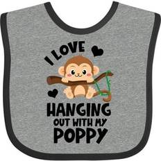 Green Food Bibs Inktastic Monkey I Love Hanging Out with My Poppy Baby Bib