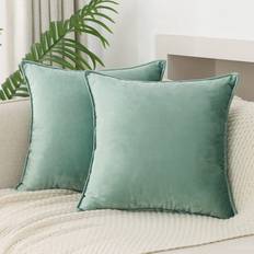 Velvet Sage Green Throw Pillow Covers Pack of 2 Cushion Cover Turquoise (45.7x)