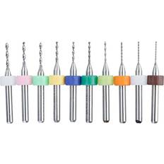 Power Tool Accessories Greenzech 1.0mm 10Pcs 0.6mm-1.5mm Tungsten Carbide PCB Drill Bits Print Circuit Board Mini CNC Drilling Bit Set