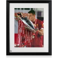 Exclusive Memorabilia James Milner Signed Liverpool Football Photo: Premier League Trophy. Framed