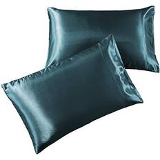 Pure Bedding Satin 2 Pack Pillow Case Turquoise