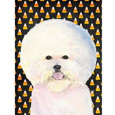 PatioPlus Bichon Frise Candy Corn Halloween Portrait House Flag