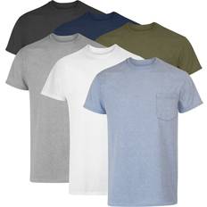 Hanes T-shirts Hanes Men's Cotton Pocket T-Shirt, Moisture-Wicking with Odor Control, Assorted Solids, 6-Pack