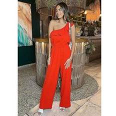 Orange Jumpsuits & Overalls AX Paris Burnt Orange Frill One Shoulder Jumpsuit